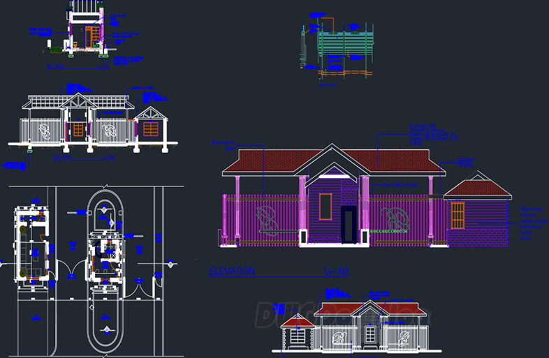 دانلود فایل اتوکد نقشه نگهبانی و اتاقک حراست DWG | Guard House AutoCAD Drawing برای AutoCAD